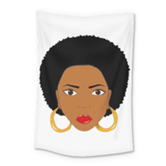 African American Woman With ?urly Hair Small Tapestry by bumblebamboo