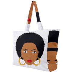 African American Woman With ?urly Hair Simple Shoulder Bag by bumblebamboo