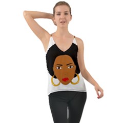 African American Woman With ?urly Hair Chiffon Cami by bumblebamboo