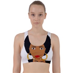 African American Woman With ?urly Hair Back Weave Sports Bra by bumblebamboo