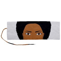 African American Woman With ?urly Hair Roll Up Canvas Pencil Holder (m) by bumblebamboo