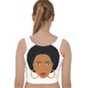 African American woman with сurly hair Velvet Racer Back Crop Top View2