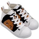 African American woman with сurly hair Kids  Mid-Top Canvas Sneakers View3