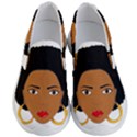 African American woman with сurly hair Men s Lightweight Slip Ons View1