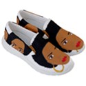 African American woman with сurly hair Men s Lightweight Slip Ons View3