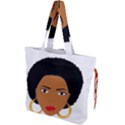 African American woman with сurly hair Drawstring Tote Bag View1