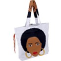 African American woman with сurly hair Drawstring Tote Bag View2