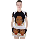 African American woman with сurly hair Women s Tee and Shorts Set View1