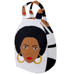 African American Woman With ?urly Hair Travel Backpacks