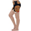 African American woman with сurly hair Lightweight Velour Yoga Shorts View2