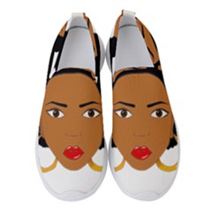 African American Woman With ?urly Hair Women s Slip On Sneakers by bumblebamboo