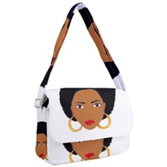 African American Woman With ?urly Hair Courier Bag by bumblebamboo