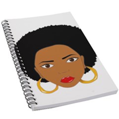 African American Woman With ?urly Hair 5 5  X 8 5  Notebook by bumblebamboo