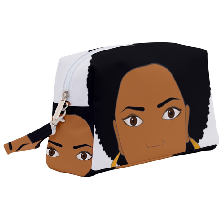 African American woman with сurly hair Wristlet Pouch Bag (Large)