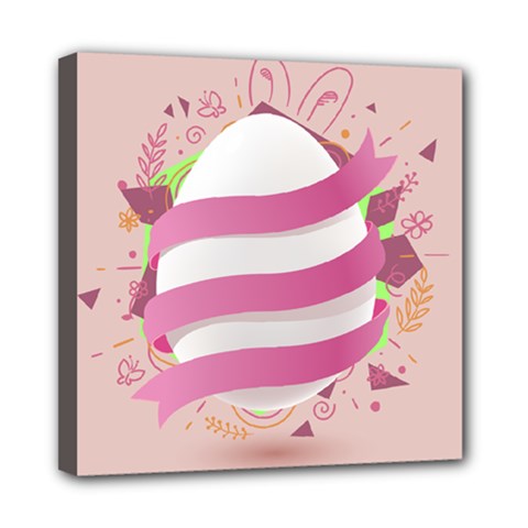 Easter Egg Colorful Spring Color Mini Canvas 8  X 8  (stretched) by Pakrebo