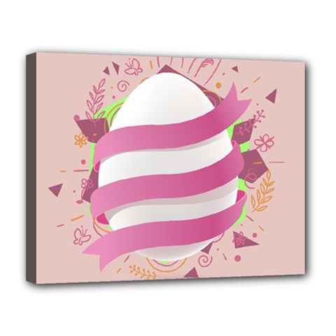 Easter Egg Colorful Spring Color Canvas 14  x 11  (Stretched)