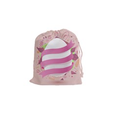 Easter Egg Colorful Spring Color Drawstring Pouch (Small)