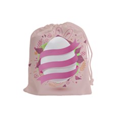 Easter Egg Colorful Spring Color Drawstring Pouch (Large)