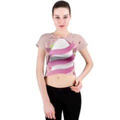 Easter Egg Colorful Spring Color Crew Neck Crop Top by Pakrebo