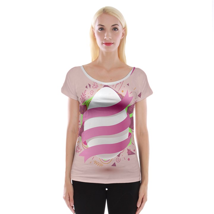 Easter Egg Colorful Spring Color Cap Sleeve Top