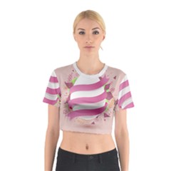 Easter Egg Colorful Spring Color Cotton Crop Top by Pakrebo