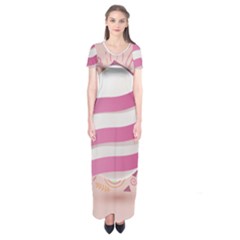 Easter Egg Colorful Spring Color Short Sleeve Maxi Dress