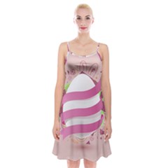 Easter Egg Colorful Spring Color Spaghetti Strap Velvet Dress