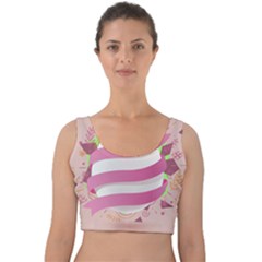 Easter Egg Colorful Spring Color Velvet Crop Top