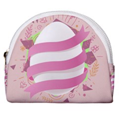 Easter Egg Colorful Spring Color Horseshoe Style Canvas Pouch by Pakrebo