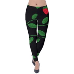 Roses Flowers Spring Flower Nature Velvet Leggings by Pakrebo