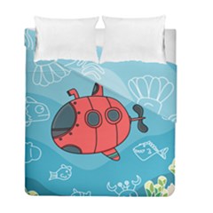 Dive Scuba Ocean Sea Water Fish Duvet Cover Double Side (full/ Double Size) by Pakrebo