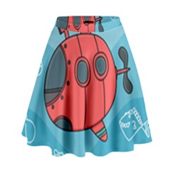 Dive Scuba Ocean Sea Water Fish High Waist Skirt by Pakrebo