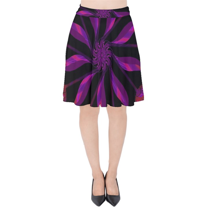 Background Purple Black Red Velvet High Waist Skirt