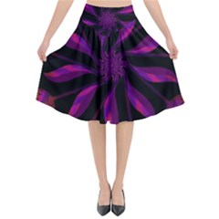 Background Purple Black Red Flared Midi Skirt by Pakrebo