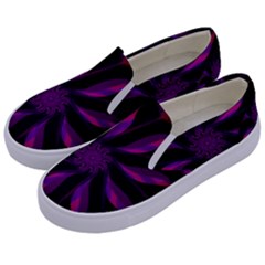 Background Purple Black Red Kids  Canvas Slip Ons by Pakrebo