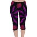 Background Purple Black Red Velvet Capri Leggings  View1