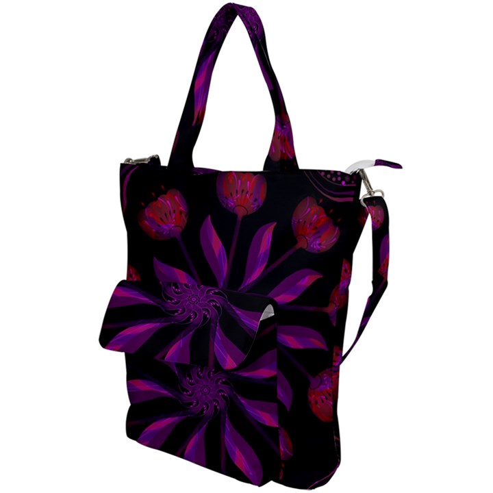 Background Purple Black Red Shoulder Tote Bag