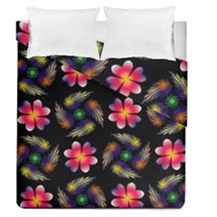 Pattern Flowers Wallpaper Duvet Cover Double Side (queen Size)