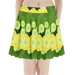 Buttercup Ranunculus Globe Flower Pleated Mini Skirt by Pakrebo