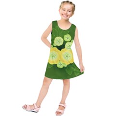 Buttercup Ranunculus Globe Flower Kids  Tunic Dress by Pakrebo