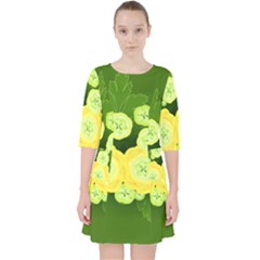 Buttercup Ranunculus Globe Flower Pocket Dress by Pakrebo