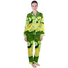 Buttercup Ranunculus Globe Flower Satin Long Sleeve Pyjamas Set by Pakrebo