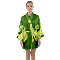 Buttercup Ranunculus Globe Flower Long Sleeve Kimono Robe