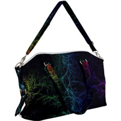 Fractal Lines Wallpaper Backdrop Canvas Crossbody Bag