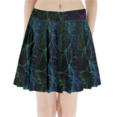 Fractal Lines Wallpaper Backdrop Pleated Mini Skirt by Pakrebo