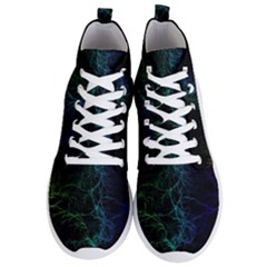 Fractal Lines Wallpaper Backdrop Men s Lightweight High Top Sneakers by Pakrebo