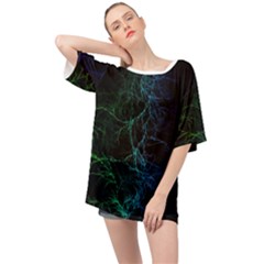 Fractal Lines Wallpaper Backdrop Oversized Chiffon Top