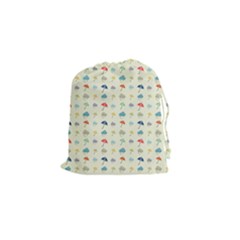 Clouds And Umbrellas Seasons Pattern Drawstring Pouch (small) by Pakrebo