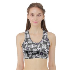 Ornament Pattern Background Sports Bra With Border by Pakrebo