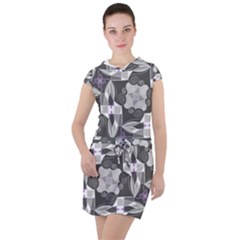 Ornament Pattern Background Drawstring Hooded Dress